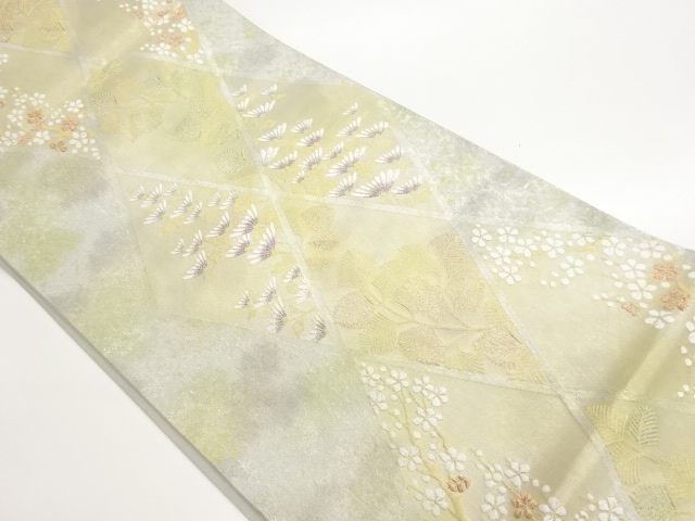 JAPANESE FUKURO OBI / GIN-TOSHI / WOVEN FLOWER